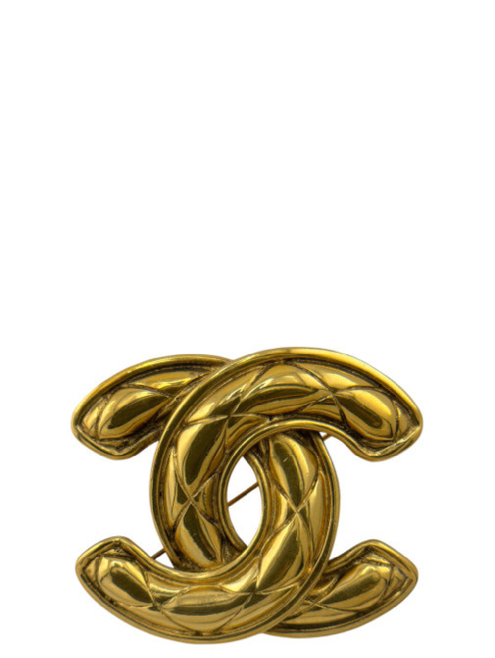 Chanel Vintage CC Gold-Plated Brooch